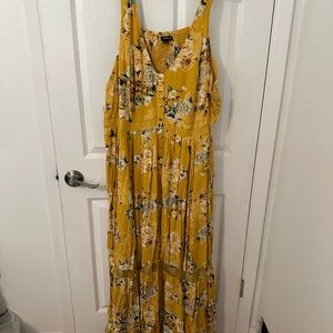 Torrid Yellow Floral Maxi Dress